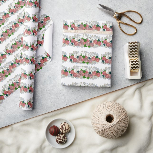 Papier Cadeau Corail et Saumon papier d'enveloppement à motifs f (Artisanat)