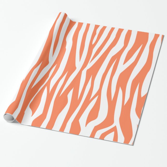 Papier Cadeau Coral Zebra Print (Déroulé)