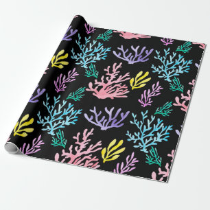 Papier Cadeau Coraux aquarelle peint sans couture motif