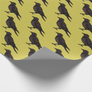 Papier Cadeau Corbeau Déplaisant Corbeau Lumineux d'encre gothiq