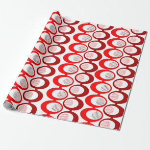 Papier Cadeau Cordes ovales rouges