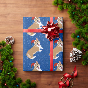 Papier Cadeau Corgi de Noël
