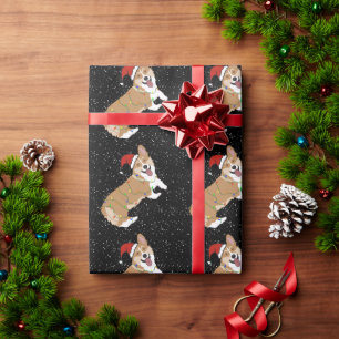 Papier Cadeau Corgi de Noël