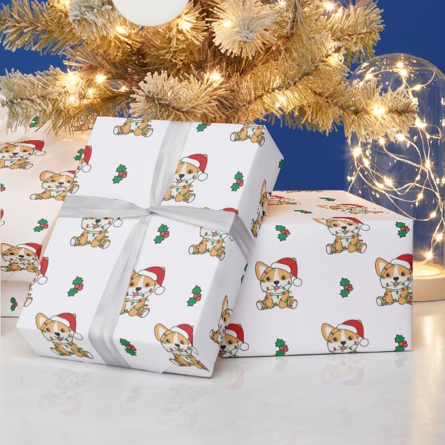 Papier Cadeau Corgi Noël Animaux d'hiver Chien (Vacances)