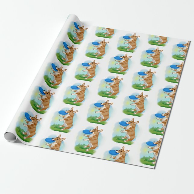 Papier Cadeau Corgi Pembroke (Déroulé)