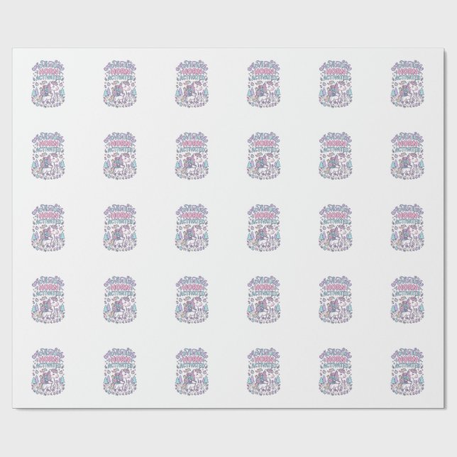 Papier Cadeau Corne d'Aventure de Licorne Activée Graphique Past (Plat)