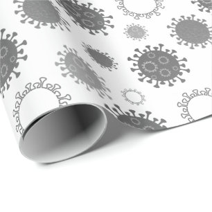 Papier Cadeau Corona Virus Motif COVID-19 Silver Grey