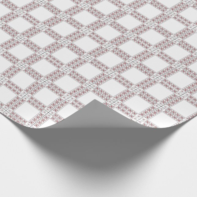 Papier Cadeau CORRESPONDANCES : Valentine Red Heart Wrapper Pape (Coin)