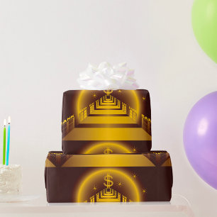 Papier Cadeau Corridor de la banque dorée Finance dollar brillan