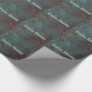 Papier Cadeau Corrosion "Cuivre" imprimé carrelé Votre nom