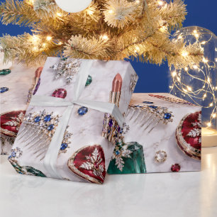Papier Cadeau Cosmétiques Joyaux Luxe Noël