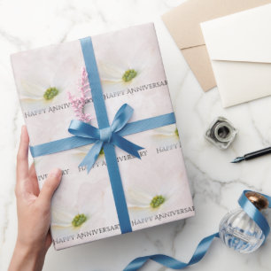 Papier Cadeau Cosmos Anniversaire Sur Blush Pink