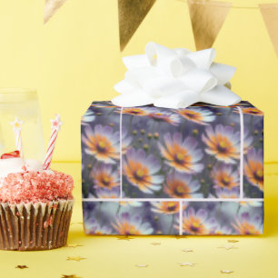 Papier Cadeau Cosmos orange et violet Abstrait