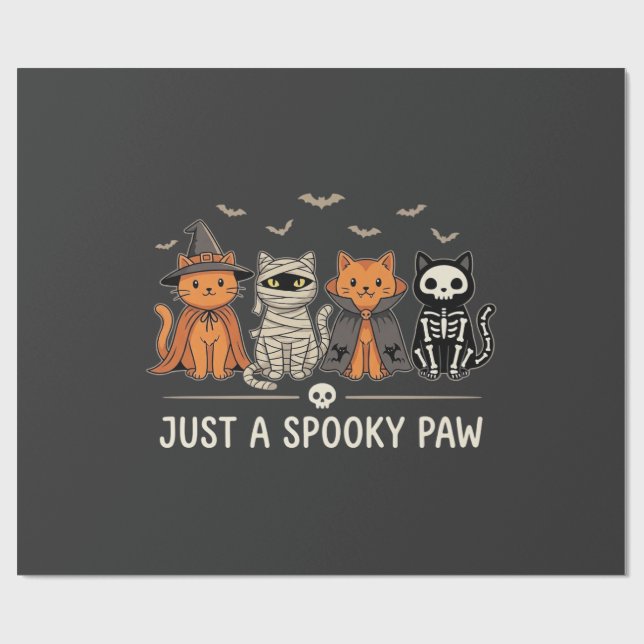 Papier Cadeau Costume de chat Halloween Spooky Paw Vector Design (Plat)