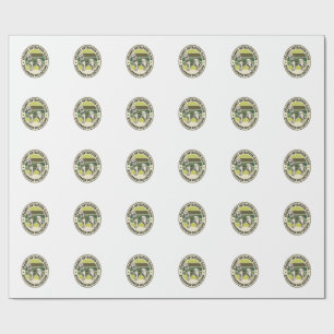 Papier Cadeau Costume vintage Halloween Golden Retriever Badge_1