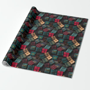 Papier Cadeau Cosy Christmas Plaid : Design de papier numérique 