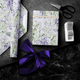 Papier Cadeau Côté Chic   Grunge Violet et Vert Citron