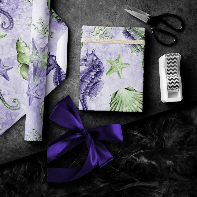 Papier Cadeau Côté Chic | Soirée Violette et Verte Lime (Créateur téléchargé)
