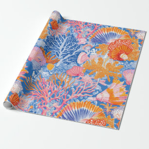 Papier Cadeau Côtière rustique - Coquillages, Starfish, Reef (19