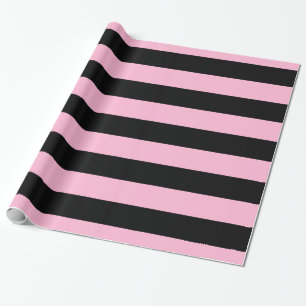 Papier Cadeau Coton Candy rose noir XL rayures Motif V