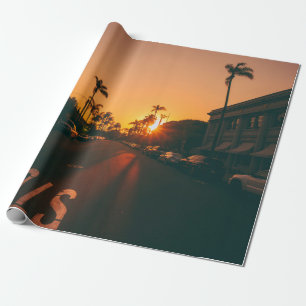 Papier Cadeau Coucher de soleil à l'horizon