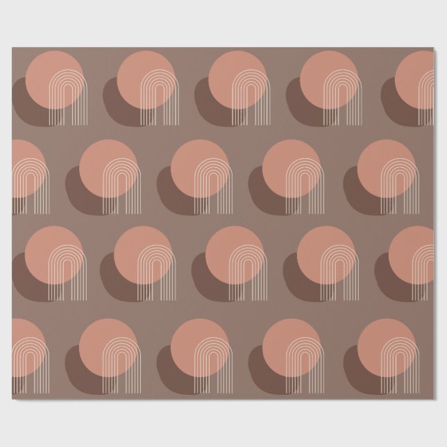 Papier Cadeau Coucher de soleil Retro Blush (Plat)