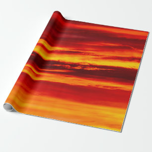 Papier Cadeau Coucher de soleil rouge