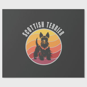 Papier Cadeau Coucher de soleil Terrier Écossais Vintage
