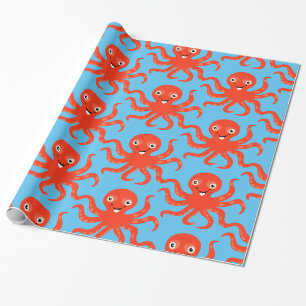 Papier Cadeau Coucou rouge souriant Octopus Thunder_Cove