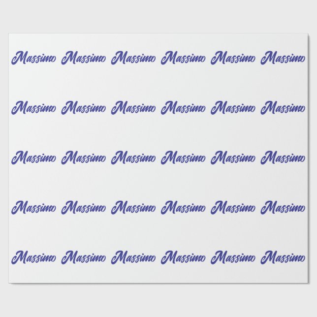 Papier Cadeau Couleur bleu profond Calligraphie moderne simple d (Plat)