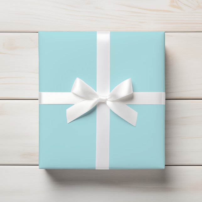 Papier Cadeau Couleur claire Aqua bleu joyeux et solide (Créateur téléchargé)