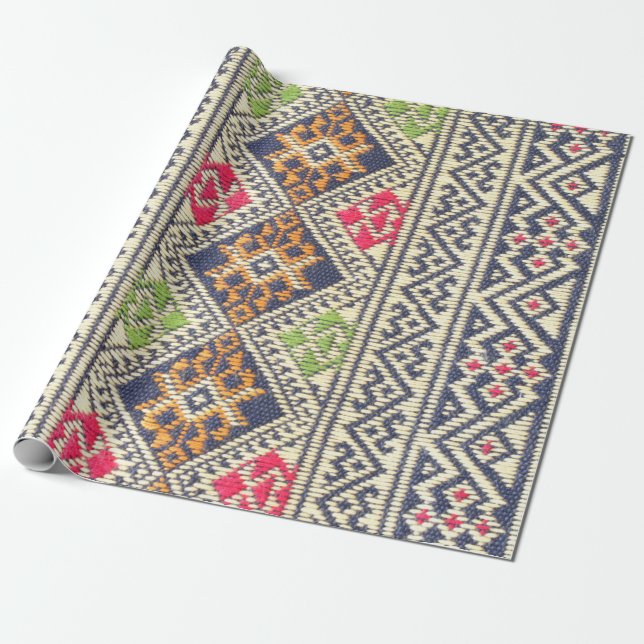 Papier Cadeau Couleur de la surface de tapis de style thaïlandai (Déroulé)