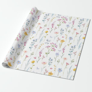 Papier Cadeau Couleur de l'eau motif floral