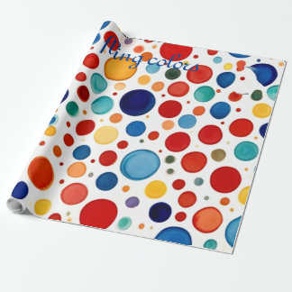 Papier Cadeau couleur d'eau à l'orientale art pois