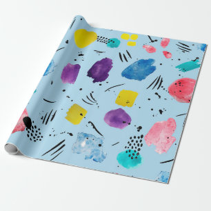 Papier Cadeau Couleur d'eau Abstraite formes géométriques avec s