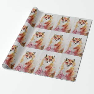 Papier Cadeau Couleur d'eau Red Fox Woodland Animal Art