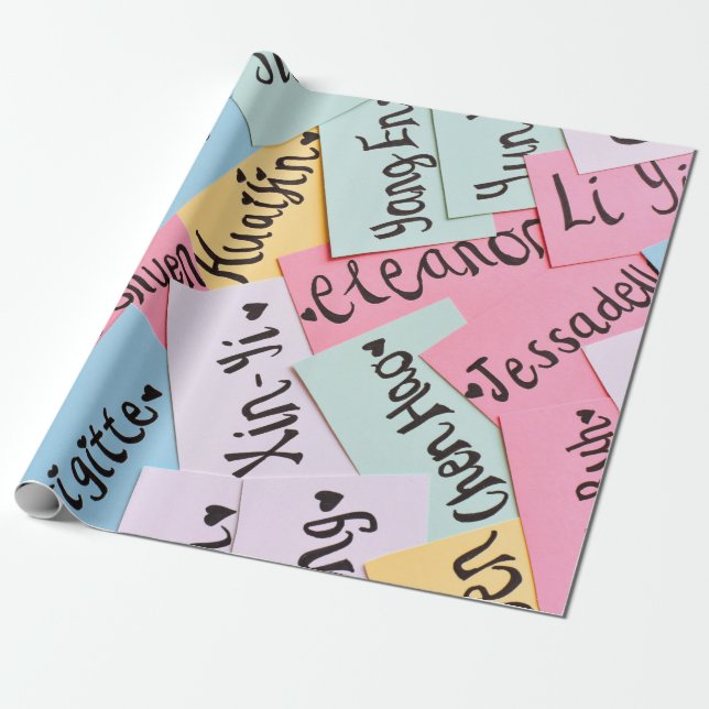 Papier Cadeau Couleur des cartes de nom (Déroulé)
