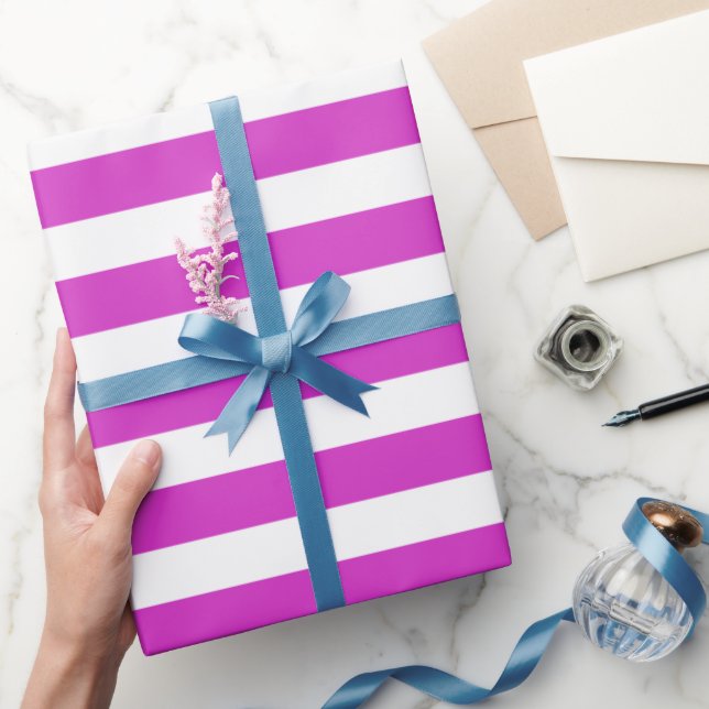 Papier Cadeau Couleur disco rayée  (Cadeaux)