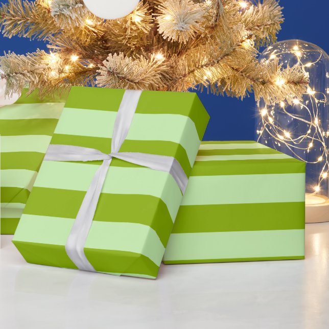 Papier Cadeau Couleur DIY 2” Préparation Rayure Vert Pomme, Vert (Vacances)