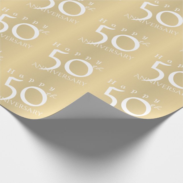Papier Cadeau Couleur d'or Matte pour le 50e anniversaire de la  (Coin)
