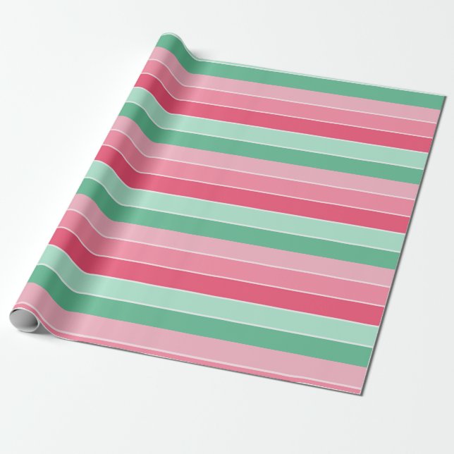 Papier Cadeau Couleur élégante et élégante du vert rose moderne (Déroulé)