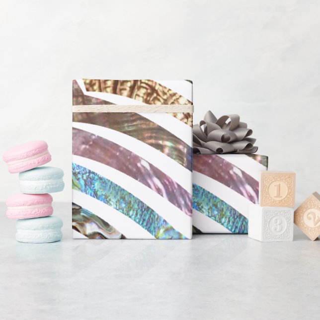 Papier Cadeau Couleur Motif Wavy Shiny Shell (Baby Shower)