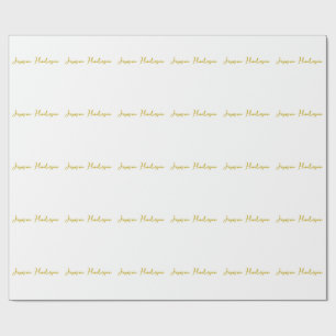 Papier Cadeau Couleur Or Calligraphie Nom Personnalisé Professio