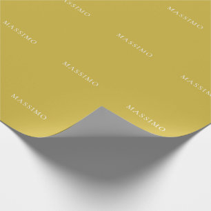 Papier Cadeau Couleur Or Tendance Moderne Minimaliste Votre Nom