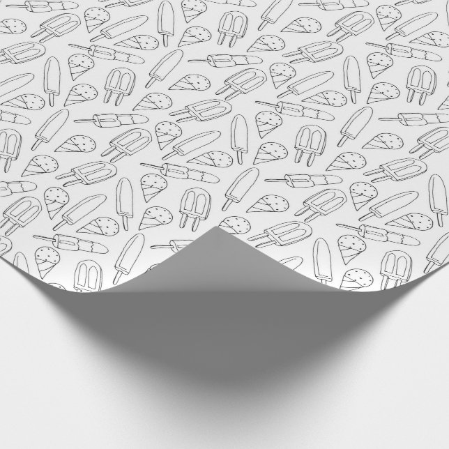 Papier Cadeau Couleur Popsicle et Crème de glace Votre propre Mo (Coin)