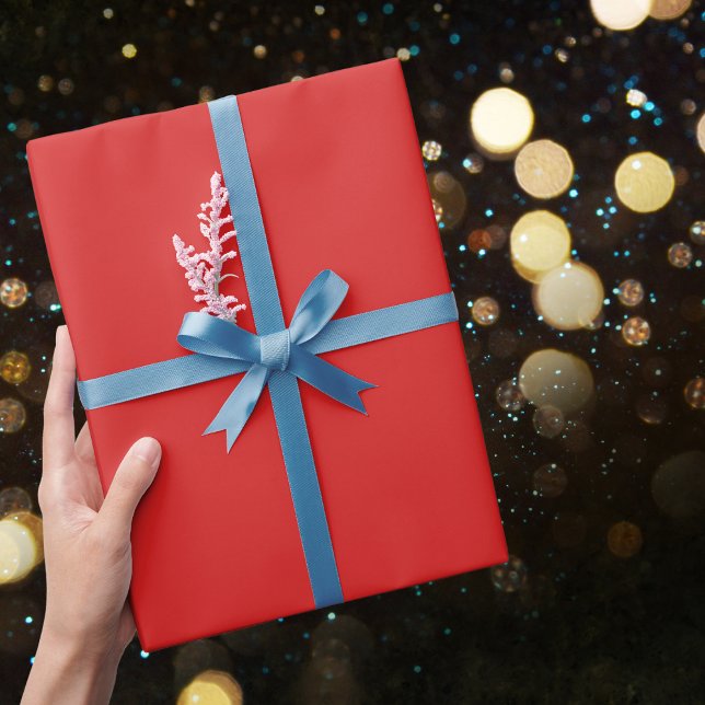 Papier Cadeau Couleur rouge solide maximale (Créateur téléchargé)