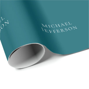 Papier Cadeau Couleur sarcelle foncée uni chic personnalisée sur