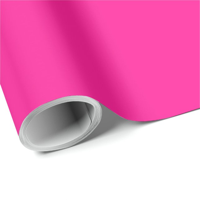 Papier Cadeau Couleur simple rose fluorescente (Coin rond)