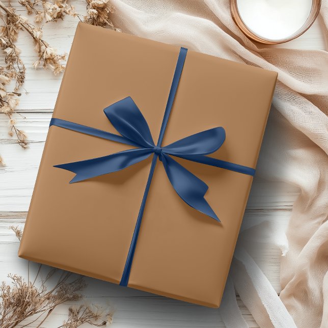 Papier Cadeau Couleur solide Brown cuivre | Classique | Élégant (Créateur téléchargé)