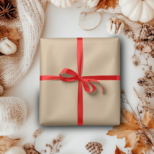 Papier Cadeau Couleur solide Brown Tan | Classique | Élégant (Créateur téléchargé)